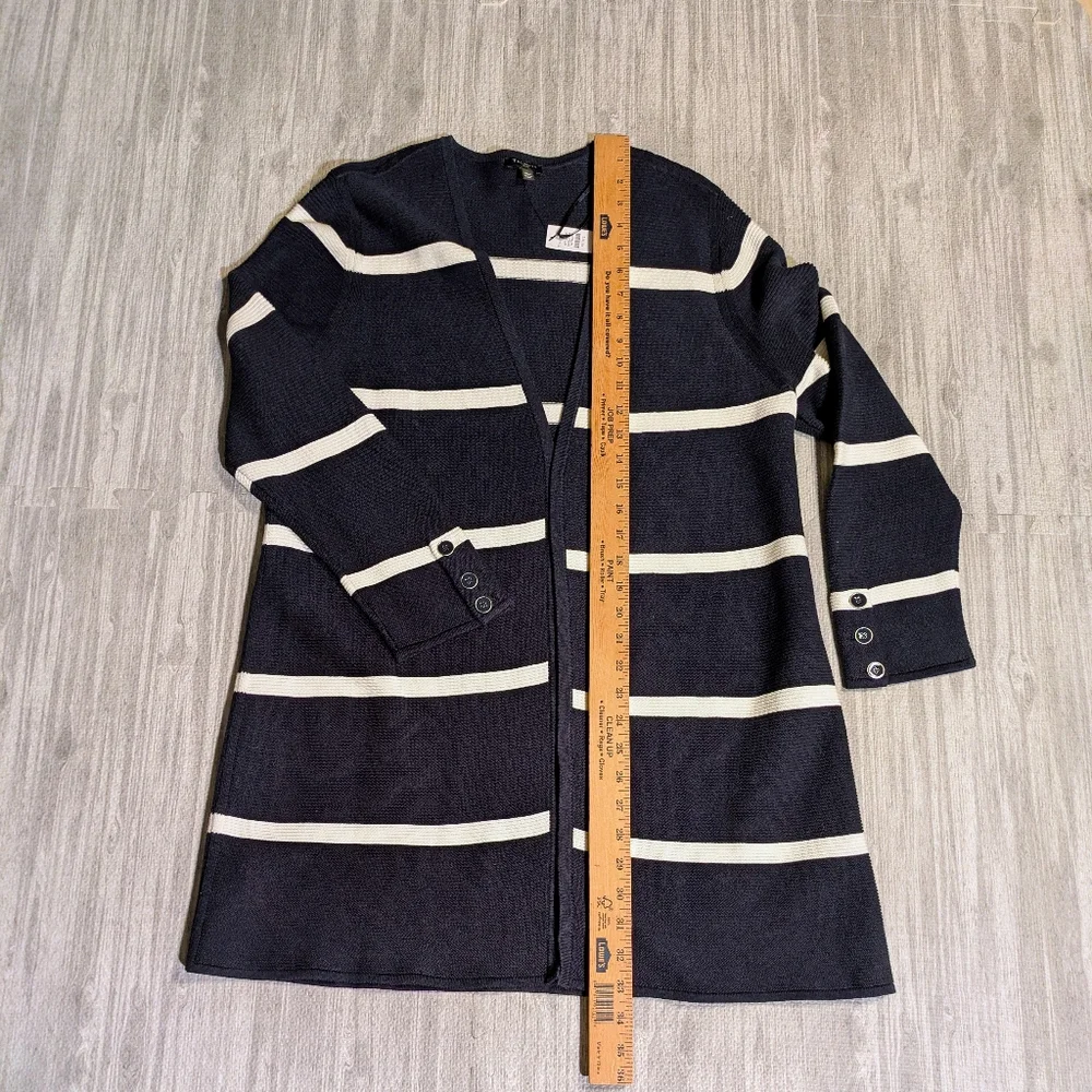 NWT‎ Women's Talbots Open Cardigan Sweater Navy White Stripe Classic XLP
